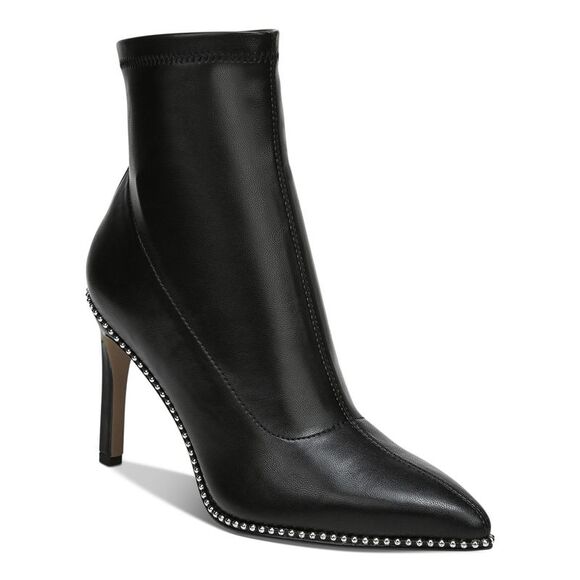 BAR III Womens Black Stretch Beaded Melanay Pointed Toe Stiletto Booties 9.5 M - Picture 1 of 4